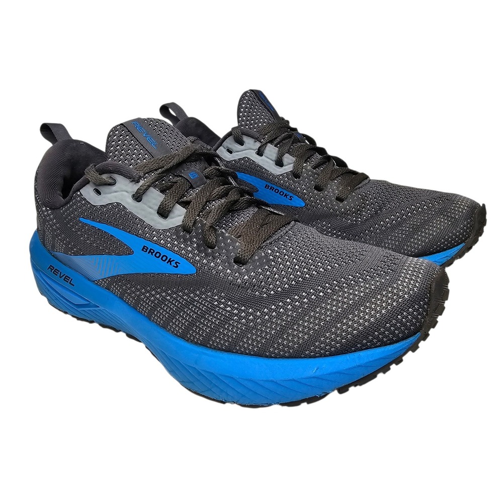 Brooks Revel 6 Men Size 8.5 Grey Blue Road Running Shoes Sneakers 1103981D066